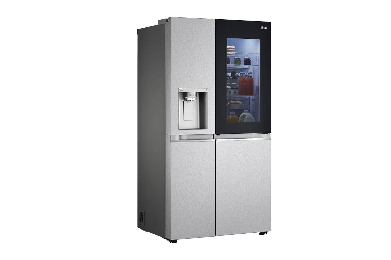 LG 635L InstaView Door in Door? Side by Side (Metal Sorbet), Energiklasse E, Vand-/isdispenser uden vandtilkobling, Smart Diagnosis? med Wi-Fi, GSXV91MBAE