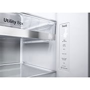 LG 635L InstaView Door in Door? Side by Side (Metal Sorbet), Energiklasse E, Vand-/isdispenser uden vandtilkobling, Smart Diagnosis? med Wi-Fi, GSXV91MBAE