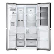 LG 635L InstaView Door in Door? Side by Side (Metal Sorbet), Energiklasse E, Vand-/isdispenser uden vandtilkobling, Smart Diagnosis? med Wi-Fi, GSXV91MBAE