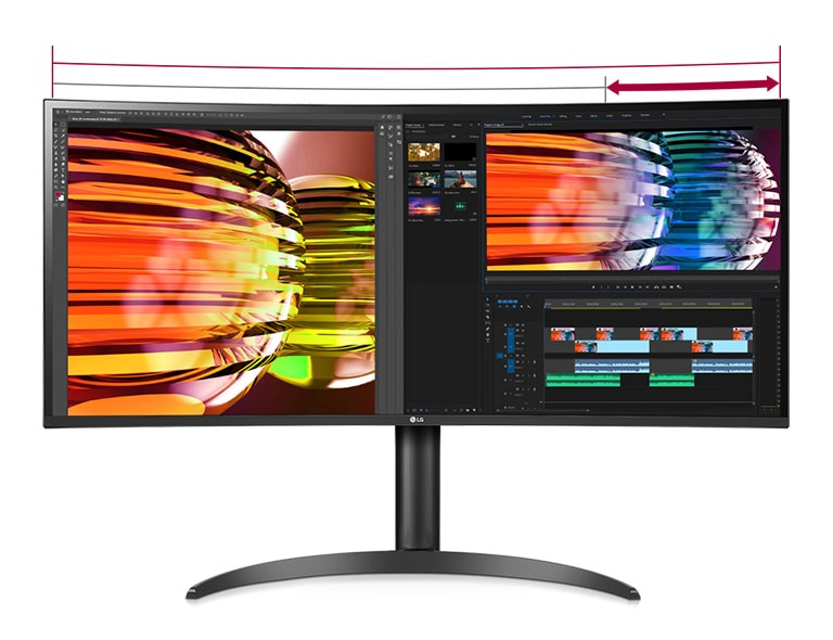 21:9 QHD+-sk?rmen er fantastisk til overv?gning af optagelser til videoredigering og audio plugins og effekter kan vises under arbejdet.