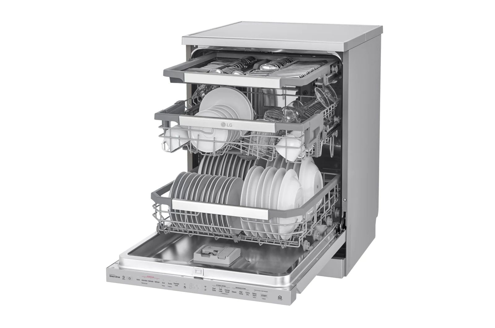 LG 14 Persons, LG Dishwasher QuadWash? Steam, Noble Steel, DFB325HS