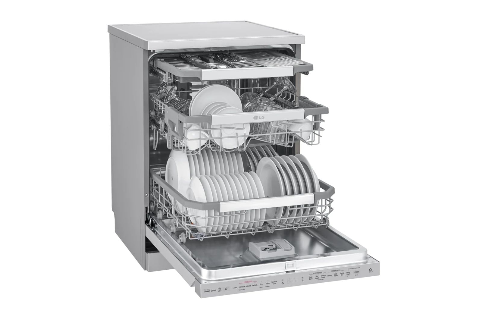 LG 14 Persons, LG Dishwasher QuadWash? Steam, Noble Steel, DFB325HS