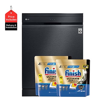 Front Image|14 Persons, LG Dishwasher QuadWash? Steam, Black|DFC335HM