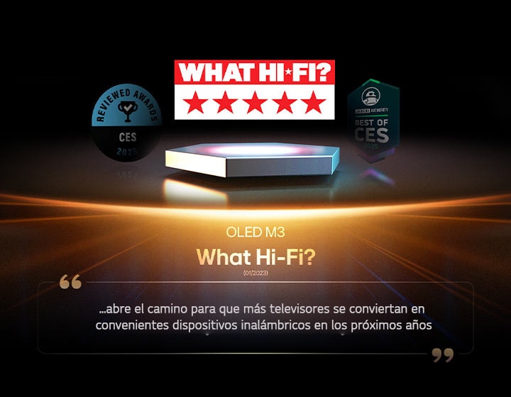 Mención para el OLED M3 de What Hi-Fi. El extracto de su rese?a indica: abre el camino para que más televisores se conviertan en convenientes dispositivos inalámbricos en los próximos a?os…