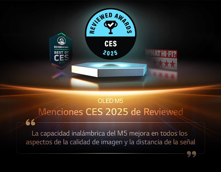 Mención para el OLED M5 de Reviewed. El extracto de su rese?a indica: la capacidad inalámbrica del M5 mejora en todos los aspectos de la calidad de imagen y la distancia de la se?al.