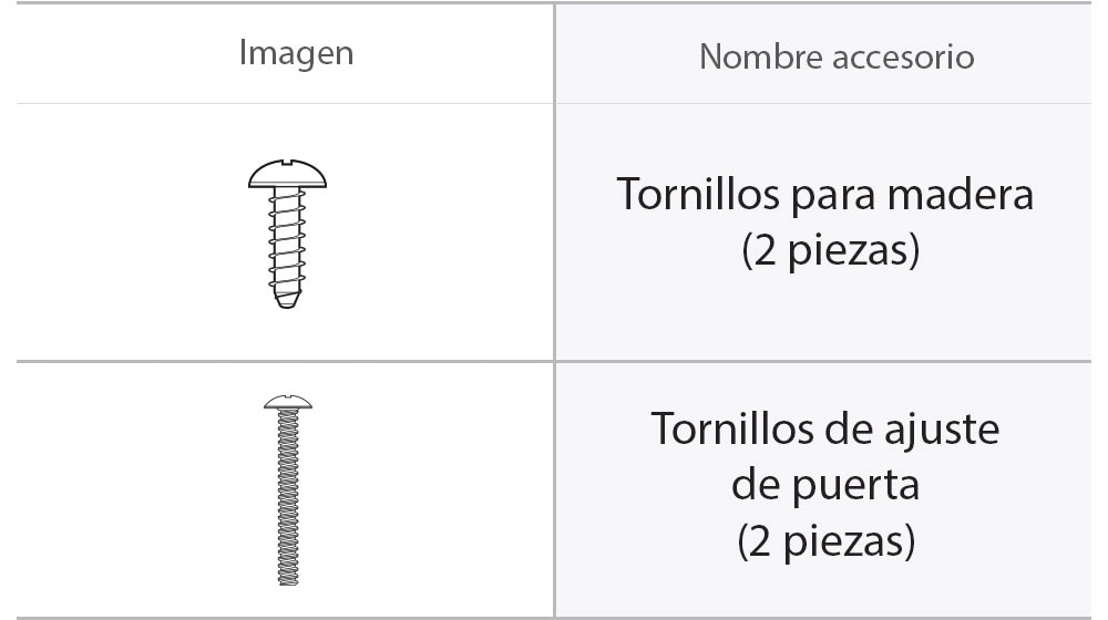 Tornillos para instalación