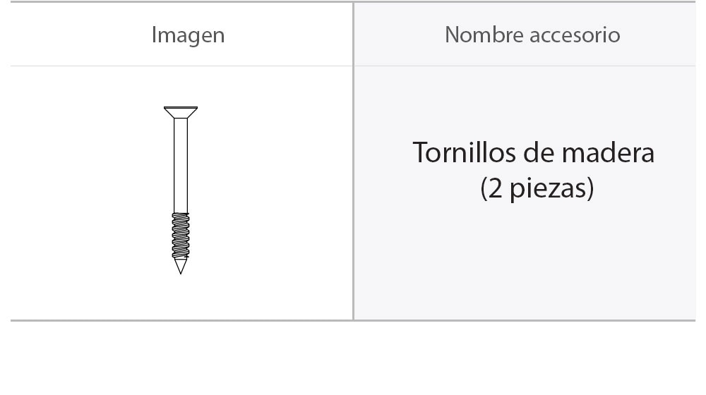 Tornillos para instalación