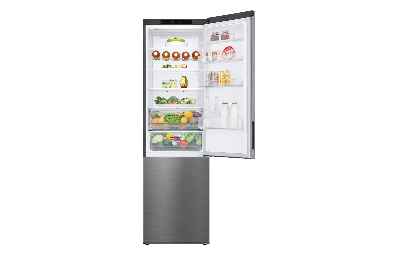 LG Frigorífico Combi 2m, Clasificación C, capacidad de 419l, Inox antihuellas, Serie 600, GBB62PZGCC1