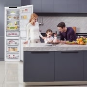 LG Frigorífico Combi 1,86m, Clasificación C , capacidad de 374l, Blanco, serie 700, GBB71SWVCN1