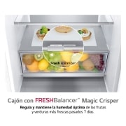 LG Frigorífico Combi 2m, Clasificación C, capacidad de 419l, blanco, serie 700, GBB72SWUCN1