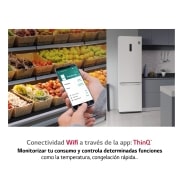 LG Frigorífico Combi 2m, Clasificación C, capacidad de 419l, blanco, serie 700, GBB72SWUCN1