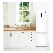 LG Frigorífico Combi 2m, Clasificación C, capacidad de 419l, blanco, serie 700, GBB72SWUCN1