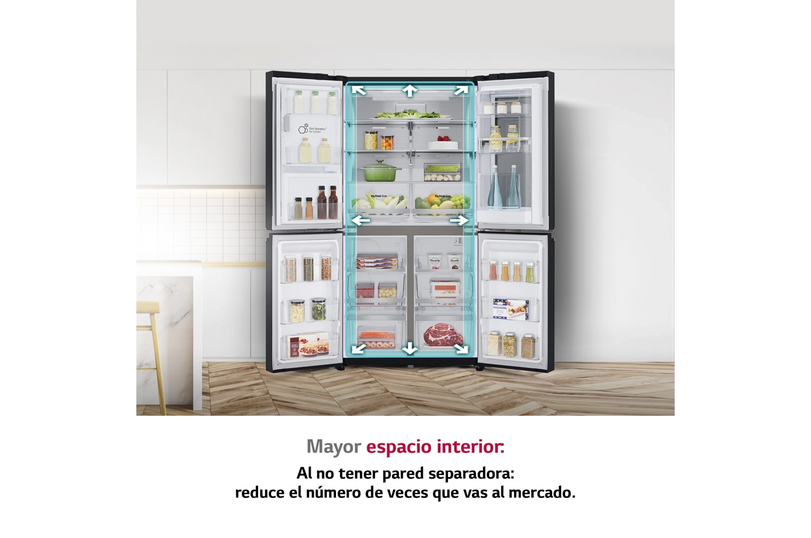 LG Frigorífico American Combi InstaView Door-in-Door?, Clasificación F, 705 L, Acero negro mate antihuellas, GMX945MC9F