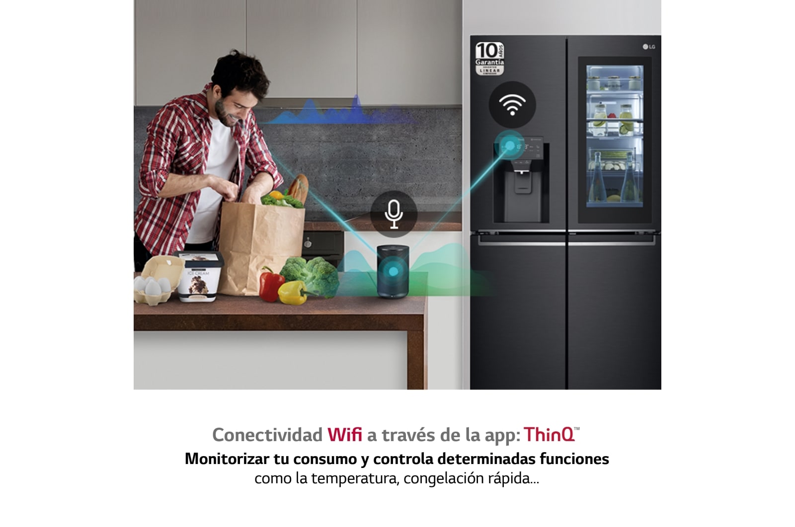 LG Frigorífico American Combi InstaView Door-in-Door?, Clasificación F, 705 L, Acero negro mate antihuellas, GMX945MC9F