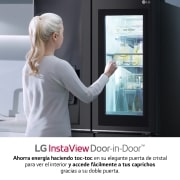 LG Frigorífico American Combi InstaView Door-in-Door?, Clasificación F, 705 L, Acero negro mate antihuellas, GMX945MC9F