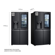 LG Frigorífico American Combi InstaView Door-in-Door?, Clasificación F, 705 L, Acero negro mate antihuellas, GMX945MC9F