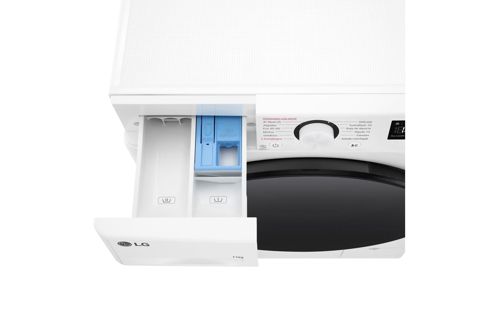 LG Lavadora inteligente AI Direct Drive. TurboWash 360o, Vapor,  11kg ,  1400rpm Un 10% más eficiente que A, Serie 600, F4WR6011AGW