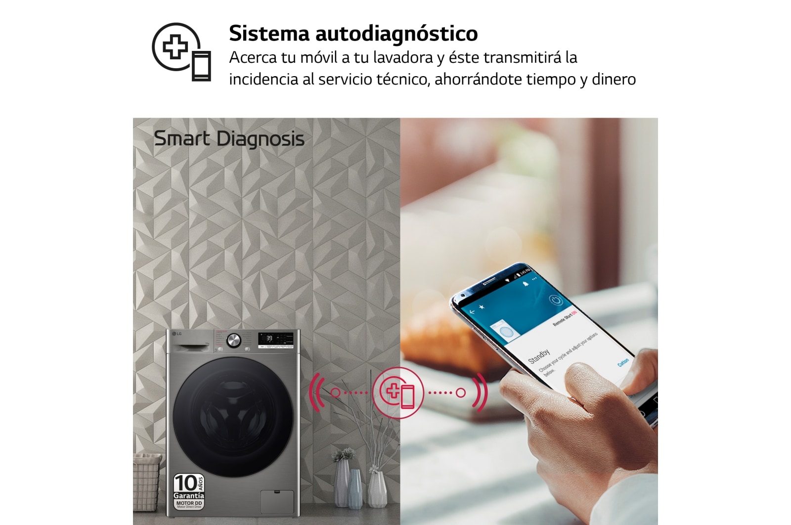 LG Lavadora inteligente AI Direct Drive. TurboWash 360o, Vapor+, 10kg , 1400rpm Un10% más eficiente que A, Serie 700, F4WR7010AGS