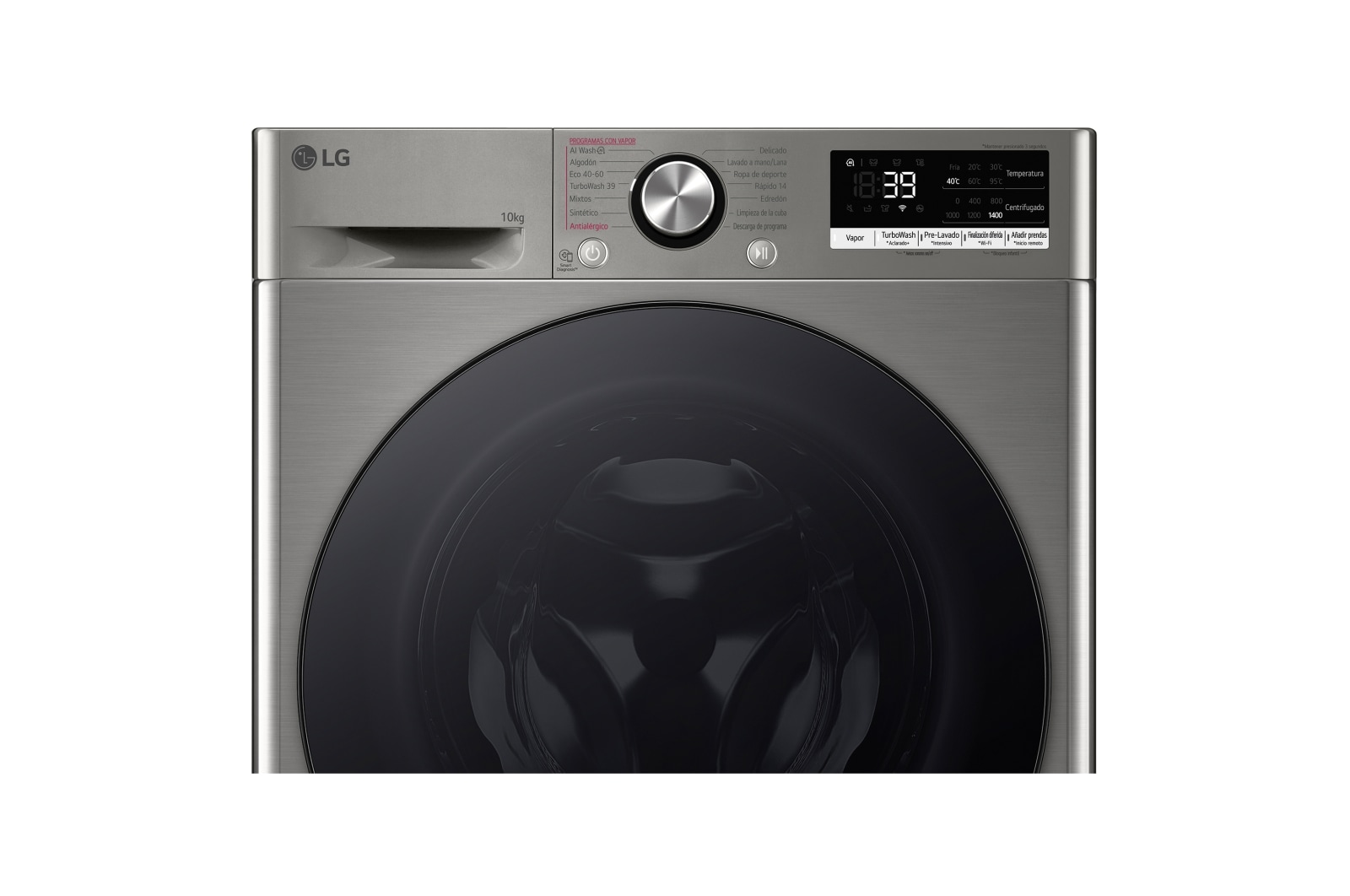 LG Lavadora inteligente AI Direct Drive. TurboWash 360o, Vapor+, 10kg , 1400rpm Un10% más eficiente que A, Serie 700, F4WR7010AGS