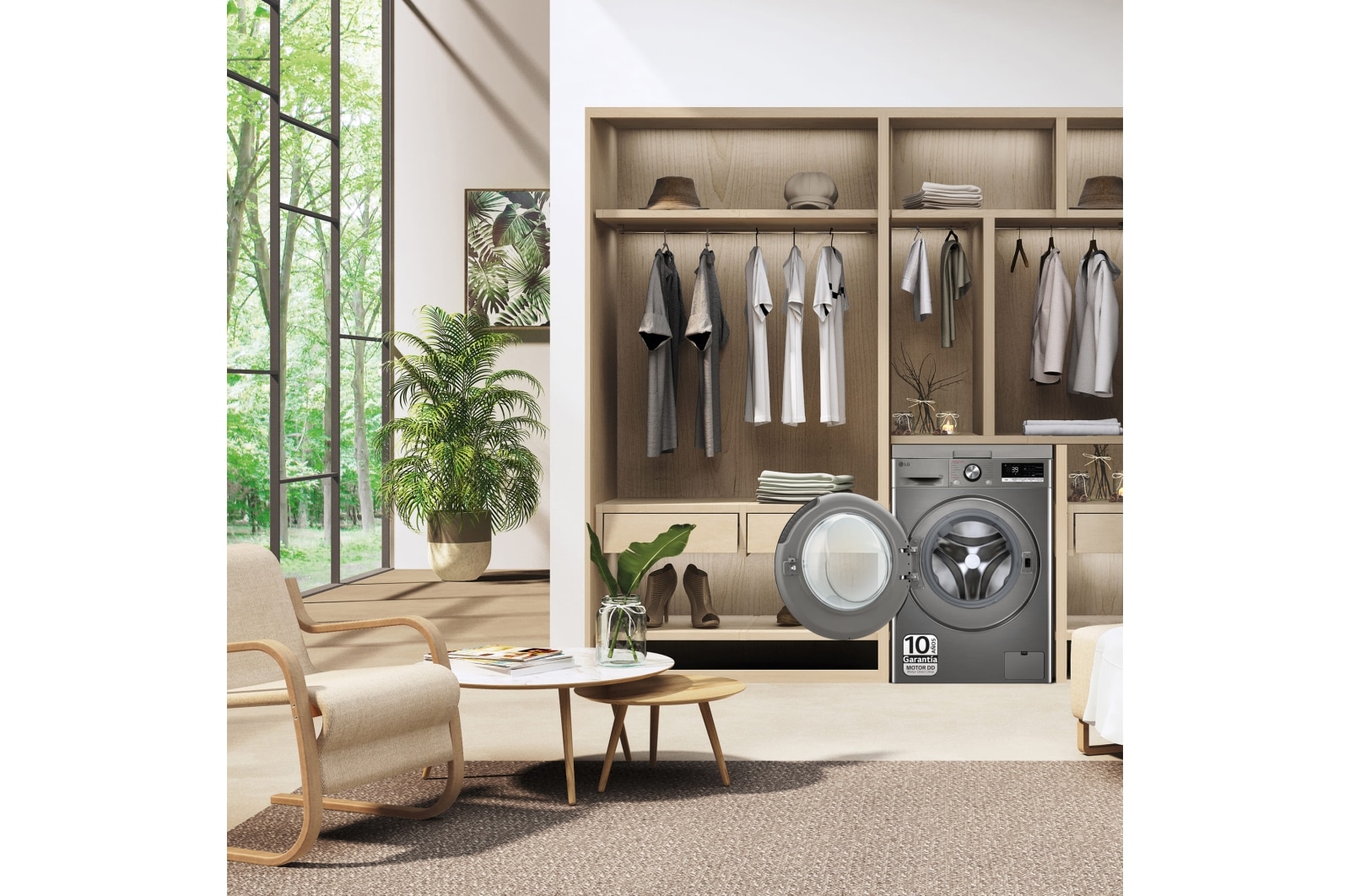 LG Lavadora inteligente AI Direct Drive. TurboWash 360o, Vapor+, 10kg , 1400rpm Un10% más eficiente que A, Serie 700, F4WR7010AGS