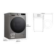 LG Lavadora inteligente AI Direct Drive. TurboWash 360o, Vapor+, 10kg , 1400rpm Un10% más eficiente que A, Serie 700, F4WR7010AGS