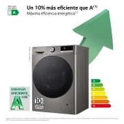 LG Lavadora inteligente AI Direct Drive. TurboWash 360o, Vapor+, 10kg , 1400rpm Un10% más eficiente que A, Serie 700, F4WR7010AGS