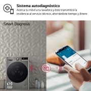 LG Lavadora inteligente AI Direct Drive. TurboWash 360o, Vapor+, 10kg , 1400rpm Un10% más eficiente que A, Serie 700, F4WR7010AGS