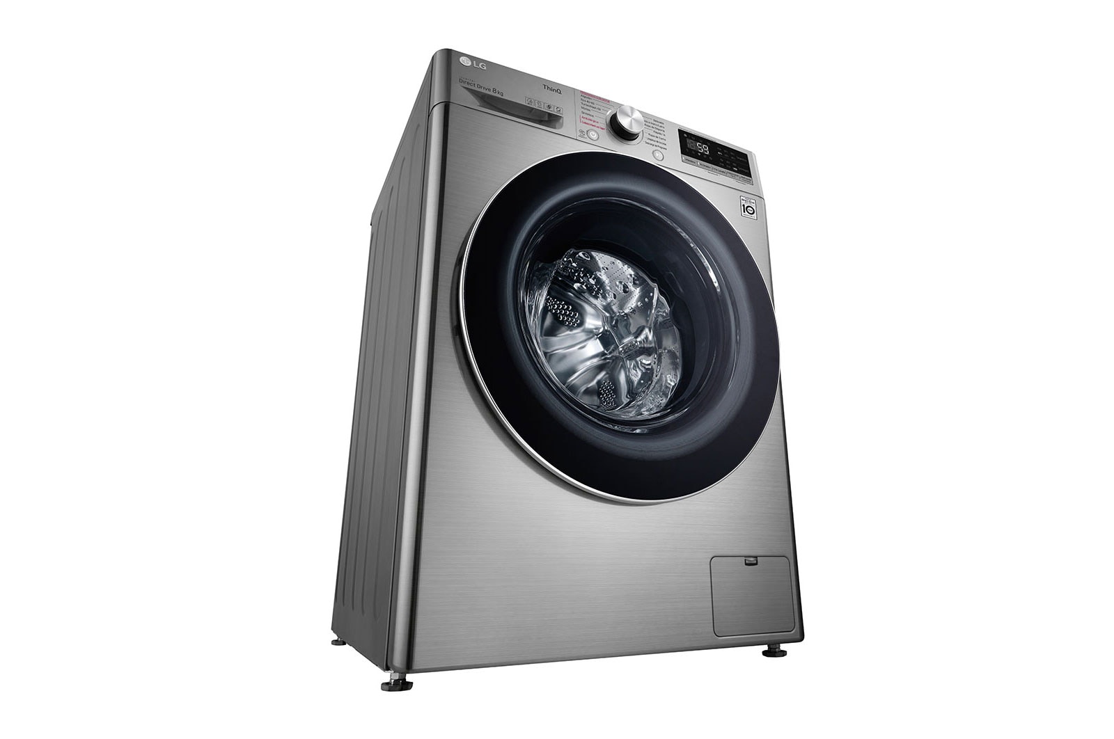 LG Lavadora inteligente AI Direct Drive 8kg, 1400rpm, Clasificación C, Inox antihuellas, Serie 500, F4WV5008S2S