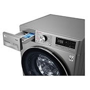 LG Lavadora inteligente AI Direct Drive 8kg, 1400rpm, Clasificación C, Inox antihuellas, Serie 500, F4WV5008S2S