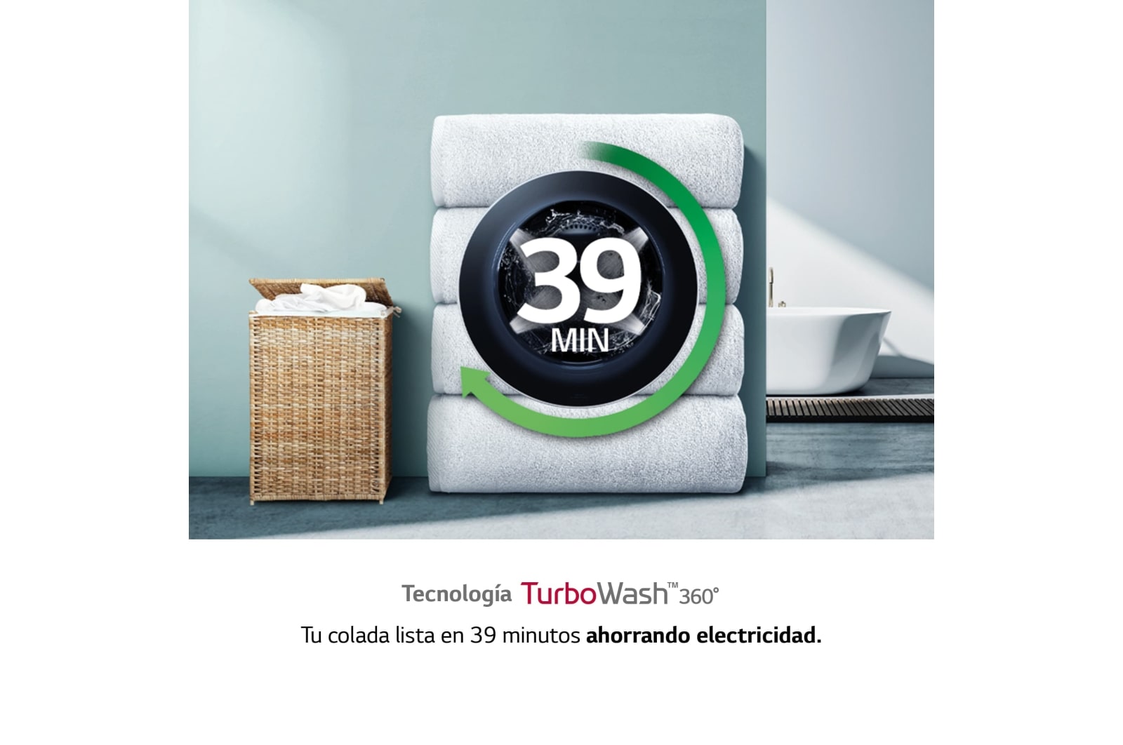 LG Lavadora inteligente 9kg, AI Direct Drive?, TurboWash 360o, con autodosificación de detergente, 1400rpm, Clasificación A, Blanca, Serie 750, F4WV7509S2W