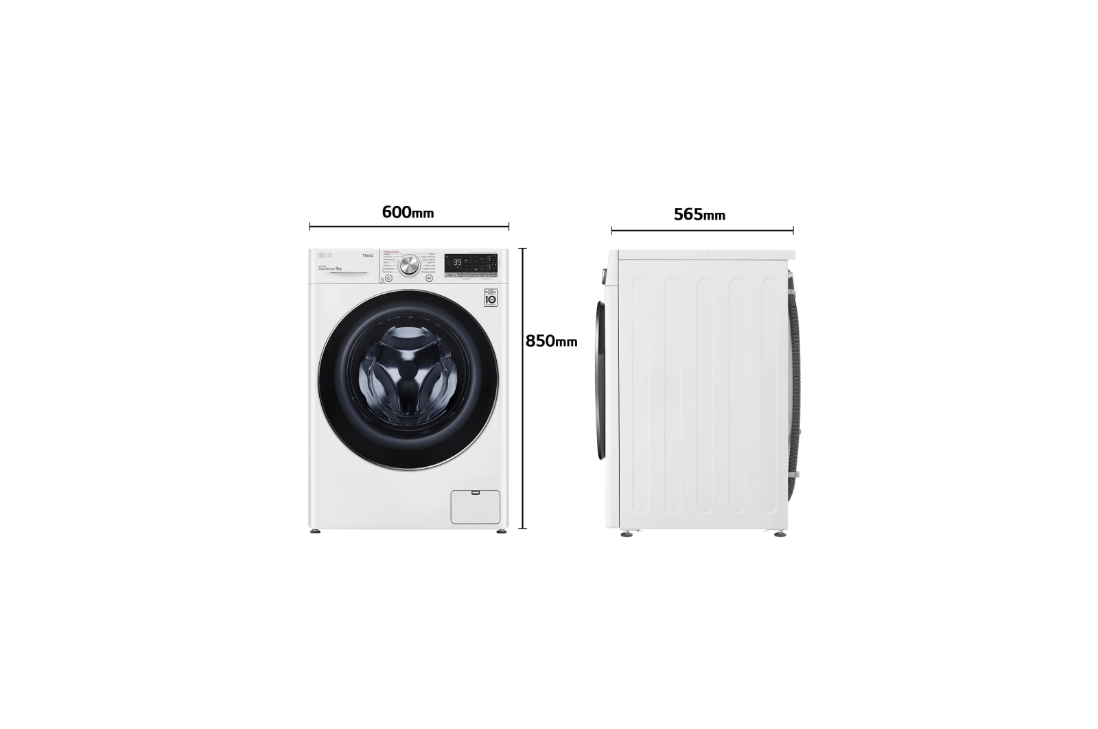 LG Lavadora inteligente 9kg, AI Direct Drive?, TurboWash 360o, con autodosificación de detergente, 1400rpm, Clasificación A, Blanca, Serie 750, F4WV7509S2W
