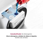 LG Lavadora inteligente 9kg, AI Direct Drive?, TurboWash 360o, con autodosificación de detergente, 1400rpm, Clasificación A, Blanca, Serie 750, F4WV7509S2W