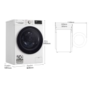LG Lavadora inteligente  AI Direct Drive TM,<br> TurboWash 360o,  con autodosificación de detergente, 10,5kg, 1600rpm,<br> Clasificación Un 10% más eficiente que  A<br> Blanca, Serie 750, F6WV7510PRW
