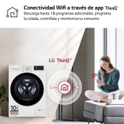 LG Lavadora inteligente  AI Direct Drive TM,<br> TurboWash 360o,  con autodosificación de detergente, 10,5kg, 1600rpm,<br> Clasificación Un 10% más eficiente que  A<br> Blanca, Serie 750, F6WV7510PRW
