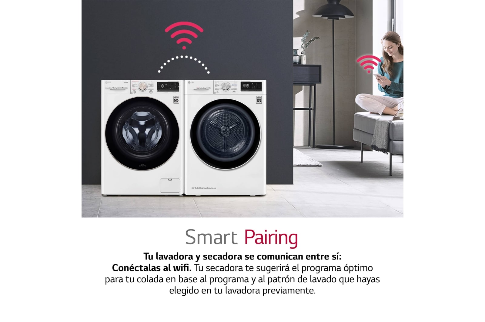 LG 8kg Dual Inverter Secadora con Bomba de calor Blanca A+++, RC80V9AV2W