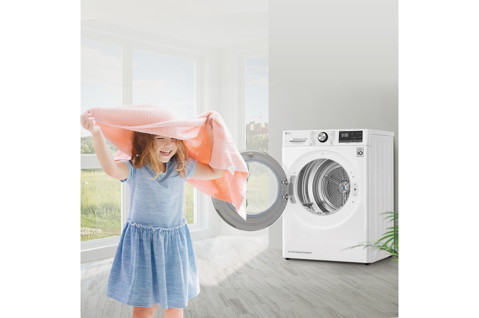 LG 8kg Dual Inverter Secadora con Bomba de calor Blanca A+++, RC80V9AV2W