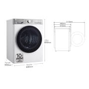 LG Secadora 10kg, C, con Bomba de calor Dual Inverter, Blanca , Serie 900, RH10V9AV2WR