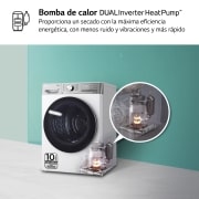 LG Secadora 10kg, C, con Bomba de calor Dual Inverter, Blanca , Serie 900, RH10V9AV2WR