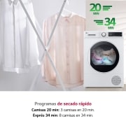LG  Secadora  con bomba de calor 8kg, A++, Blanca, Serie 100 , RH80T2AP6RM