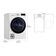 LG Secadora 8kg, C, con Bomba de calor Dual Inverter, Blanca, Serie 900, RH80V9AV4N