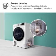 LG Secadora 8kg, C, con Bomba de calor Dual Inverter, Blanca, Serie 900, RH80V9AV4N