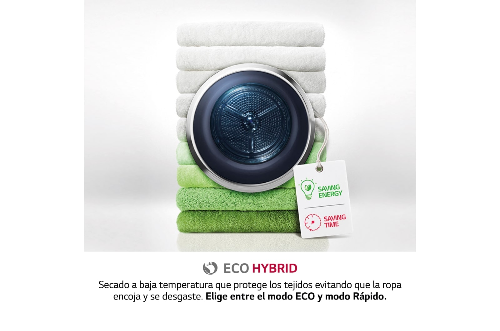 LG Secadora 9kg, C, con Bomba de calor Dual Inverter,  Blanca, Serie 500, RH90V5AV6N