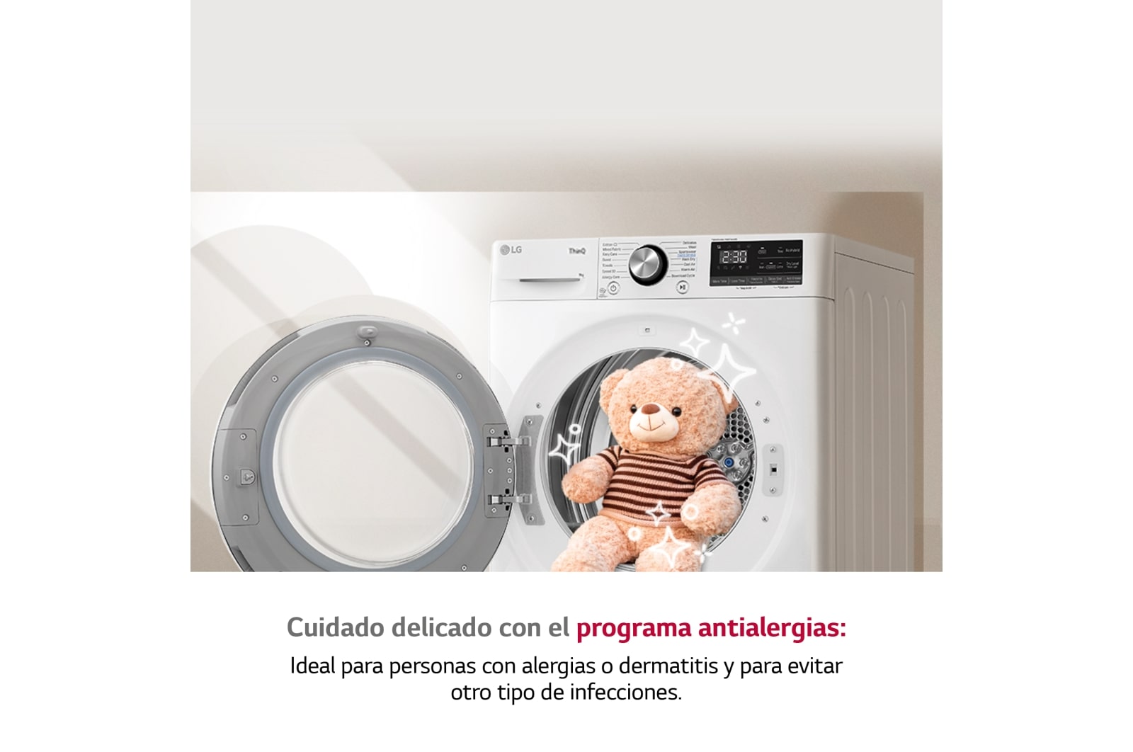 LG Secadora 9kg, C, con Bomba de calor Dual Inverter,  Blanca, Serie 500, RH90V5AV6N