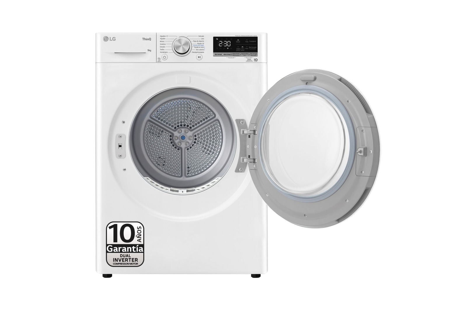 LG Secadora 9kg, C, con Bomba de calor Dual Inverter,  Blanca, Serie 500, RH90V5AV6N