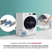 LG Secadora 9kg, C, con Bomba de calor Dual Inverter,  Blanca, Serie 500, RH90V5AV6N