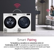 LG Secadora 9kg, C, con Bomba de calor Dual Inverter,  Blanca, Serie 500, RH90V5AV6N