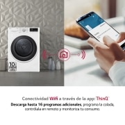 LG Secadora 9kg, C, con Bomba de calor Dual Inverter,  Blanca, Serie 500, RH90V5AV6N