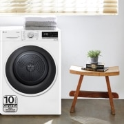 LG Secadora 9kg, C, con Bomba de calor Dual Inverter,  Blanca, Serie 500, RH90V5AV6N