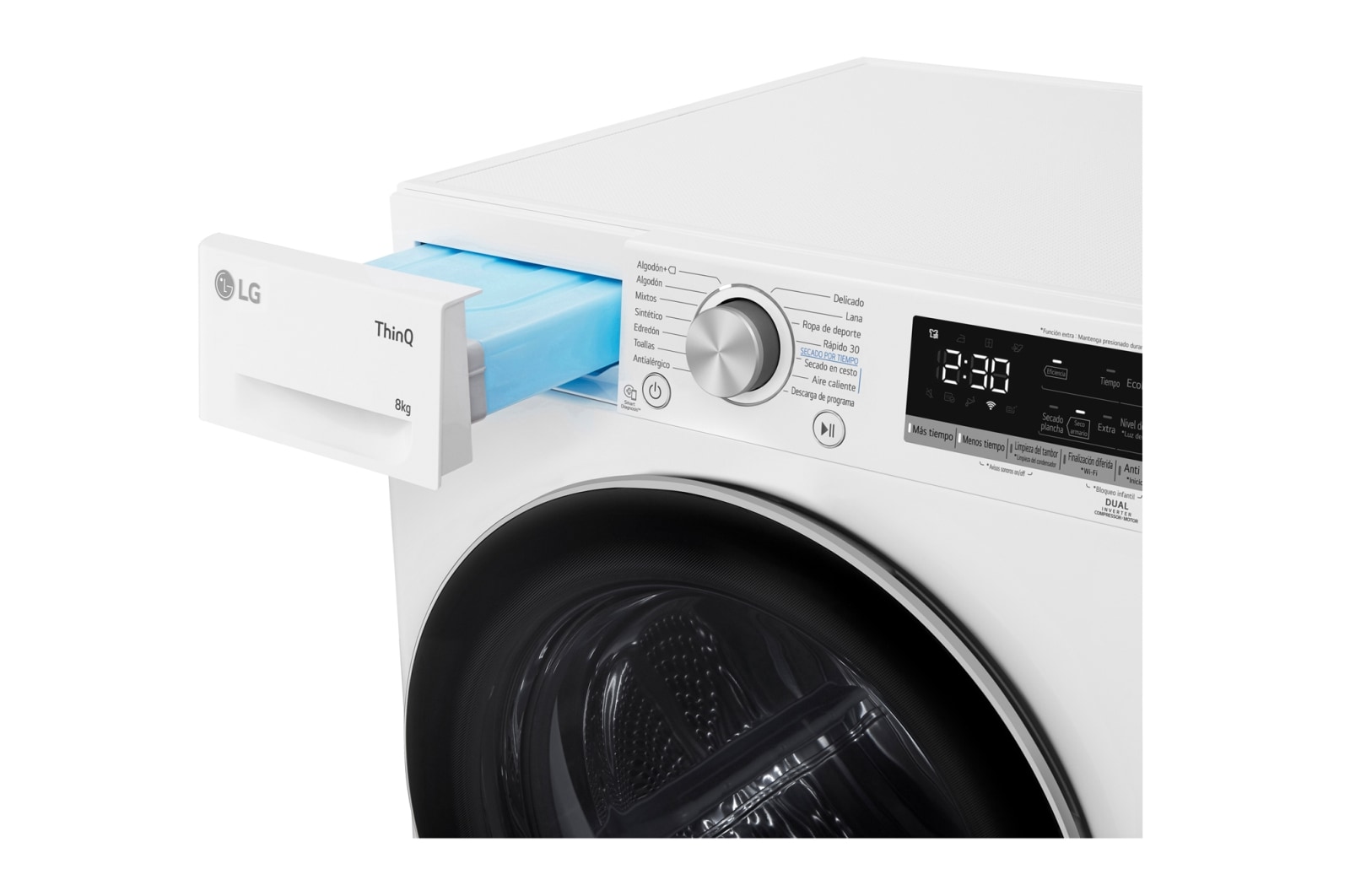 LG Secadora 9kg, C, con Bomba de calor Dual Inverter, Blanca, Serie 900, RH90V9AV3N