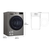 LG Outlet Secadora 9kg, A+++, con Bomba de calor Dual Inverter, Inox Antihuellas, Serie 900, RH90V9PV2N.OUTLET
